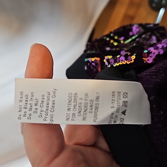 Weissman dance costume, 2 pc, small adult, purple, black, geometric design - Picture 11 of 13